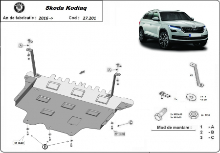 Scut motor Skoda - Scut motor metalic Skoda Kodiaq dupa 2016