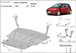 Scut motor Smart - Scut motor metalic Smart ForFour fabricat dupa 2004