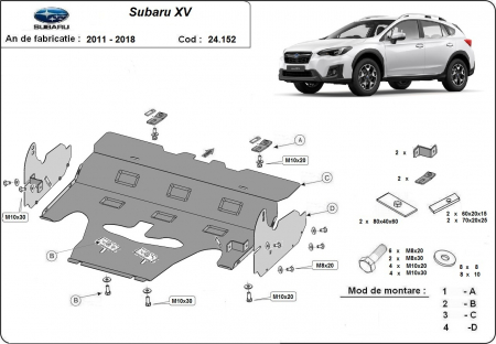 Scut motor Subaru - Scut motor metalic Subaru XV 2011-2018