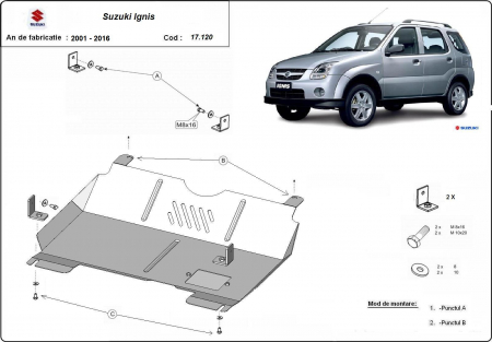 Scut motor Suzuki - Scut motor metalic Suzuki Ignis 2001-2016