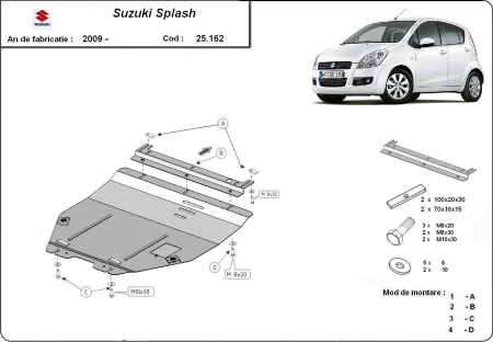 Scut motor Suzuki - Scut motor metalic Suzuki Splash dupa 2009