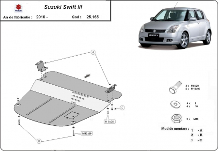 Scut motor Suzuki - Scut motor metalic Suzuki Swift 3 dupa 2010