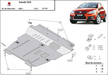 Scut motor Suzuki - Scut motor metalic Suzuki SX 4 2006-2013