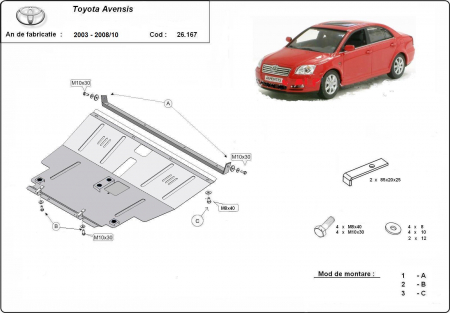 Scut motor Toyota - Scut motor metalic Toyota Avensis 2003 - 2008