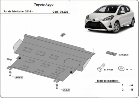 Scut motor Toyota - Scut motor metalic Toyota Aygo AB40 dupa 2014