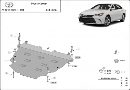 Scut motor Toyota - Scut motor metalic Toyota Camry dupa 2018