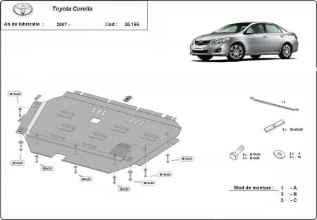 Scut motor Toyota - Scut motor metalic Toyota Corolla dupa 2007