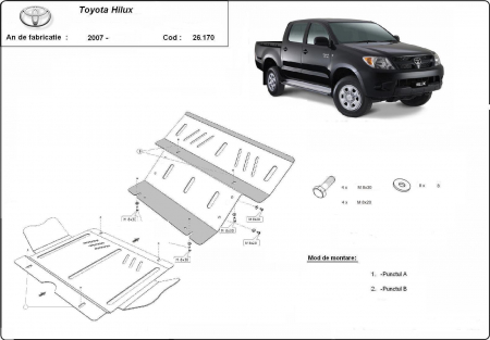 Scut motor Toyota - Scut motor metalic Toyota Hilux dupa 2007