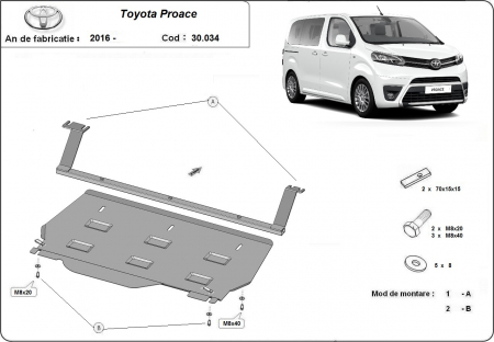 Scut motor Toyota - Scut motor metalic Toyota Proace autoutilitara dupa 2016
