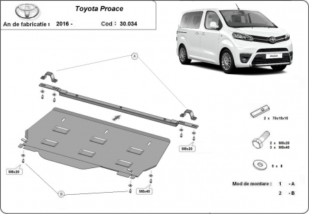 Scut motor Toyota - Scut motor metalic Toyota Proace Monovolum dupa 2016