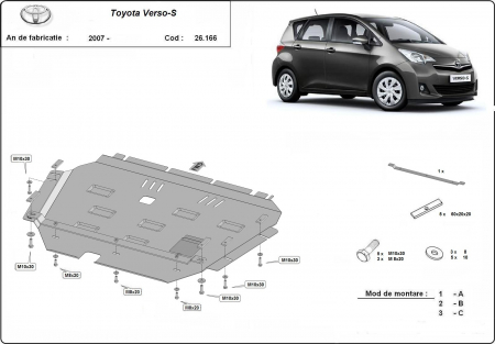 Scut motor Toyota - Scut motor metalic Toyota Verso dupa 2009