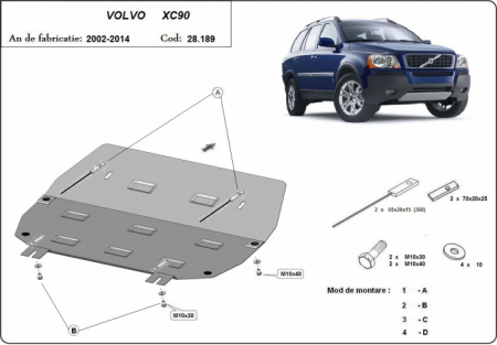 Scut motor Volvo - Scut motor metalic Volvo XC90 2002-2014