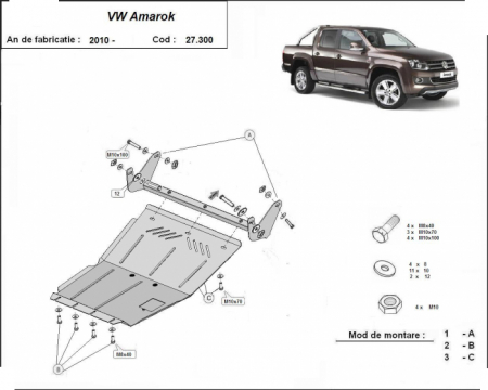 Scut motor Vw - Scut motor metalic VW Amarok dupa 2010