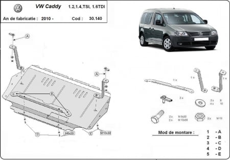 Scut motor Vw - Scut motor metalic VW Caddy dupa 2010
