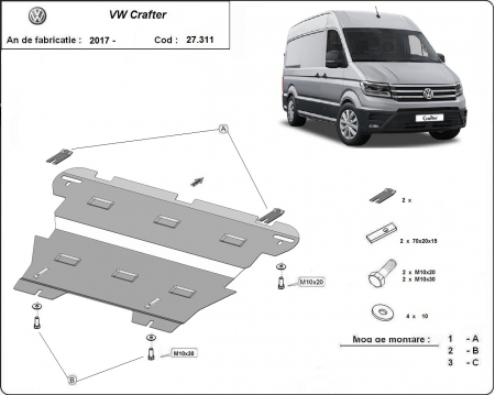 Scut motor metalic Vw Crafter dupa 2017