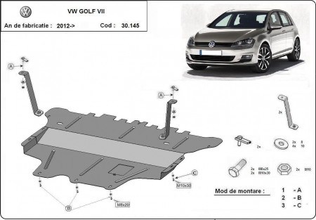 Scut motor metalic VW Golf 7 fabricat dupa 2013