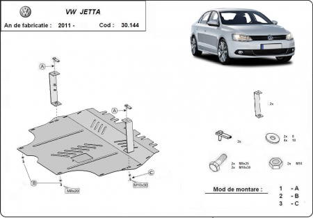 Scut motor Vw Jetta - Scut motor metalic VW Jetta dupa 2011