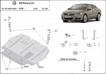 Scut motor metalic VW Passat CC