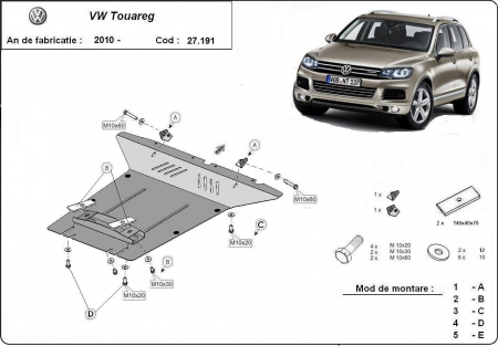Scut motor Vw - Scut motor metalic VW Touareg dupa 2010