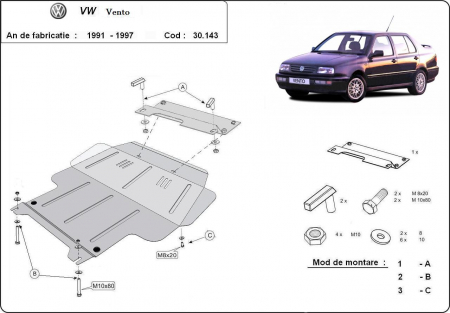Scut motor Vw Vento - Scut motor metalic Vw Vento dupa 1991