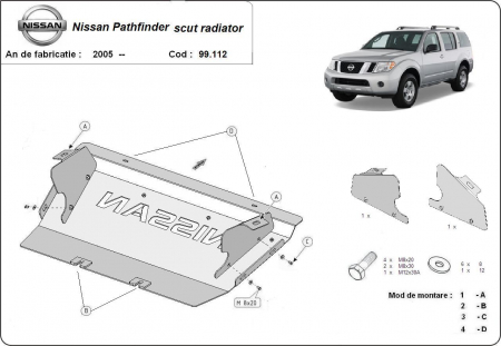 Scut motor Nissan - Scut metalic radiator Nissan Navara dupa 2005