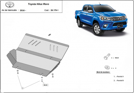 Scut motor Toyota - Scut aluminiu radiator Toyota Hilux Revo dupa 2016
