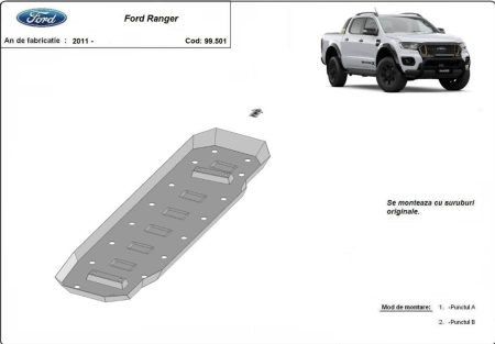 Scuturi metalice - Scut rezervor Ford Ranger 2011 - 2019