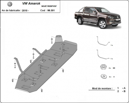Scut motor Vw - Scut rezervor Vw Amarok dupa 2010 (pentru varianta fara scut de plastic)