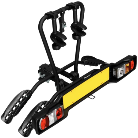 Suporturi biciclete - Suport 2 biciclete Peruzzo Siena 668E compatibil cu biciclete electrice cu prindere pe carligul de remorcare, Negru Mat