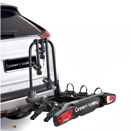 Suport bicicleta Green Valley Discovery 160514-3 cu prindere pe carligul de remorcare, 3 biciclete, Negru [1]