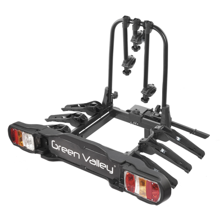 Suporturi biciclete - Suport bicicleta Green Valley Discovery 160514-3 cu prindere pe carligul de remorcare, 3 biciclete, Negru