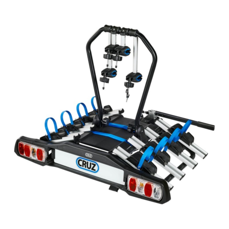 Suporturi biciclete - Suport biciclete Cruz Pivot R3 940-516 cu prindere pe carligul de remorcare, pentru 4 biciclete, 13 pini