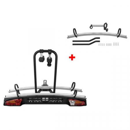 Suporturi biciclete - Suport biciclete Menabo Merak Tilting Plus pentru 3 biciclete cu prindere pe carligul de remorcare