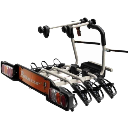 Suporturi biciclete - Suport biciclete Peruzzo Parma 4 biciclete 706/4 gri cu prindere pe carligul de remorcare