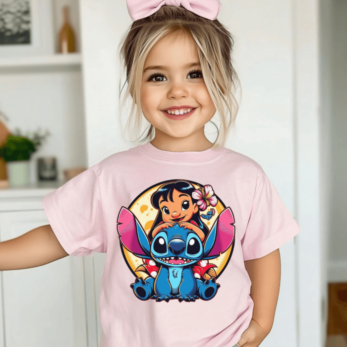 Tricou Copil Roz Lilo & Stitch [1]
