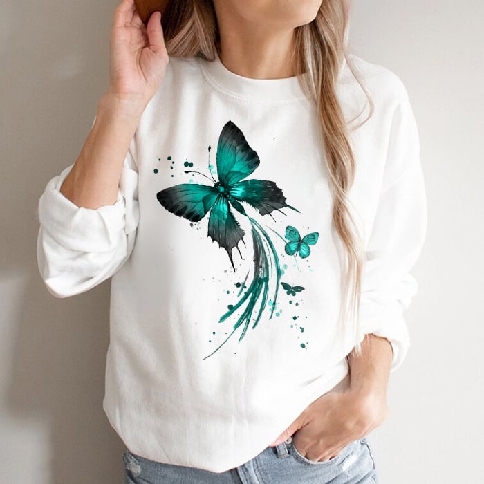 Bluza Dama Alba Emerald Butterflies [1]