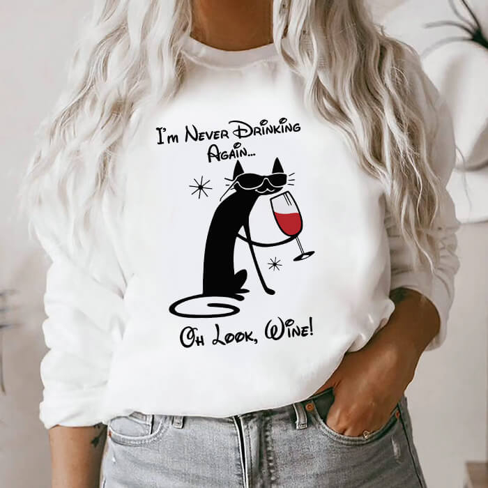 Bluza Dama Alba Wine Drinking Cat [1]