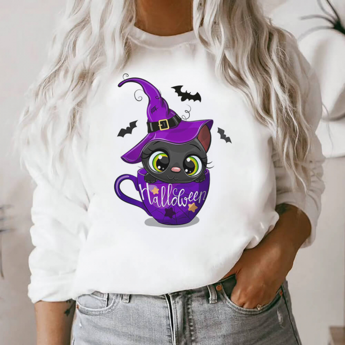 Bluza Dama Alba Halloween Cat [1]