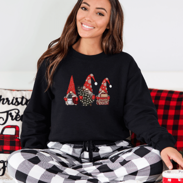 Bluza Neagra Dama Gnomie Holiday [1]