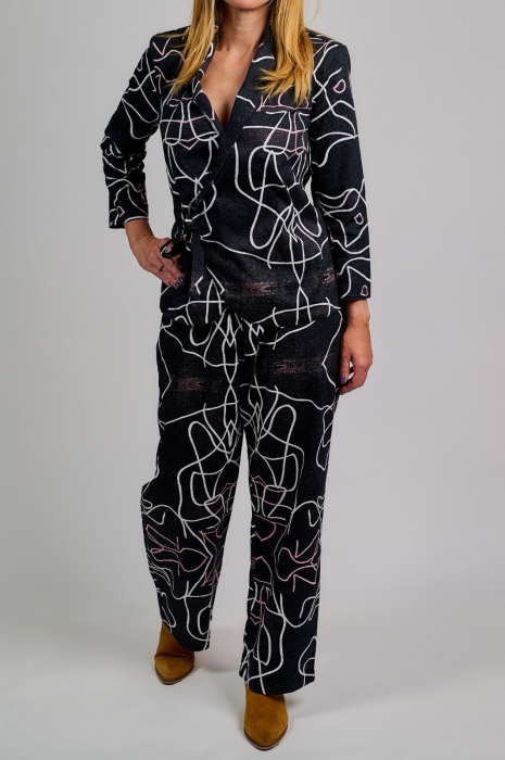 Pantalon alb/negru [1]