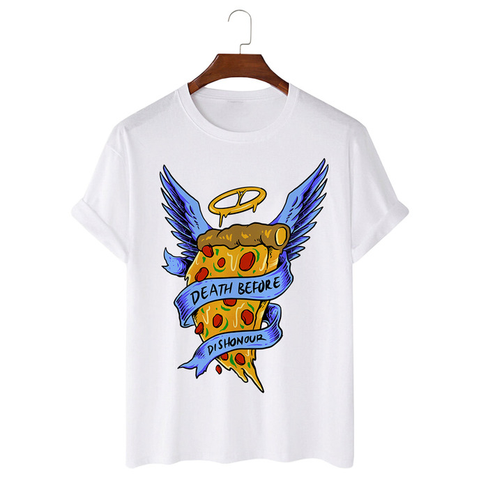 Tricou Unisex Alb Angel Pizza [1]