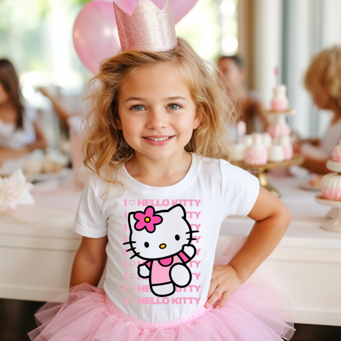 Tricou Copil Alb I Love Hello Kitty [1]