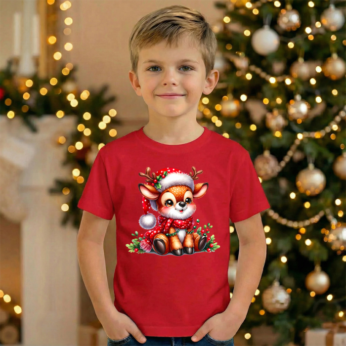 Tricou copil rosu Renul festiv [1]