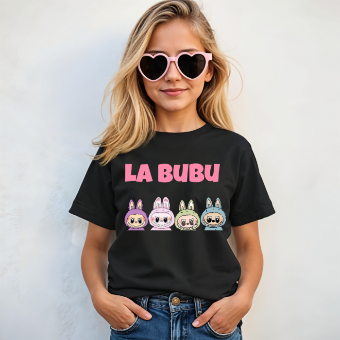 Tricou Copil Negru Labubu Happy Squad [1]