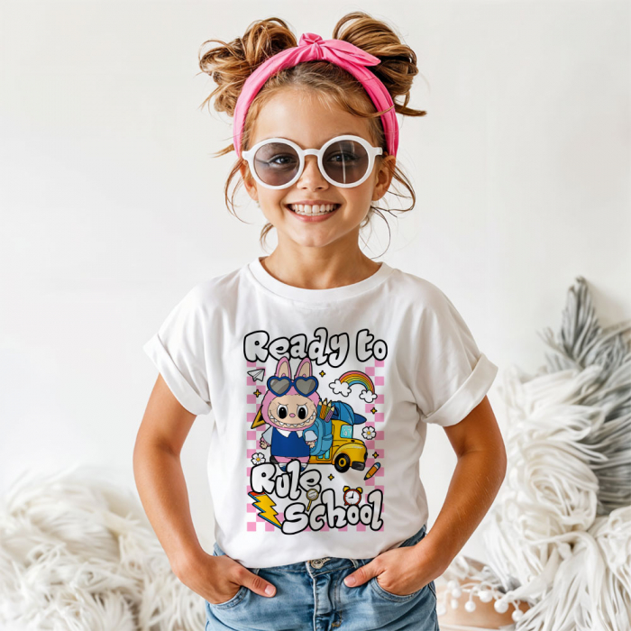 Tricou Copil Alb Ready to rule school [1]