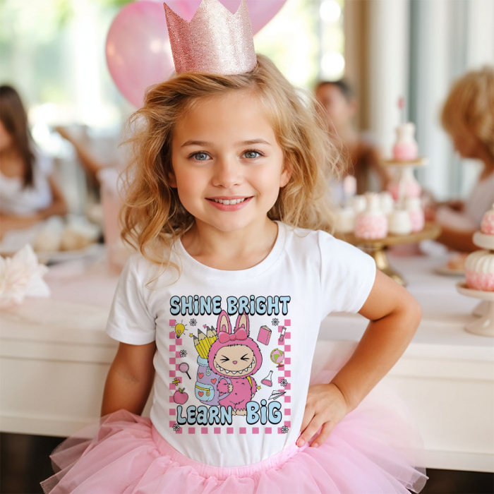 Tricou Copil Alb Shine bright, learn big [1]