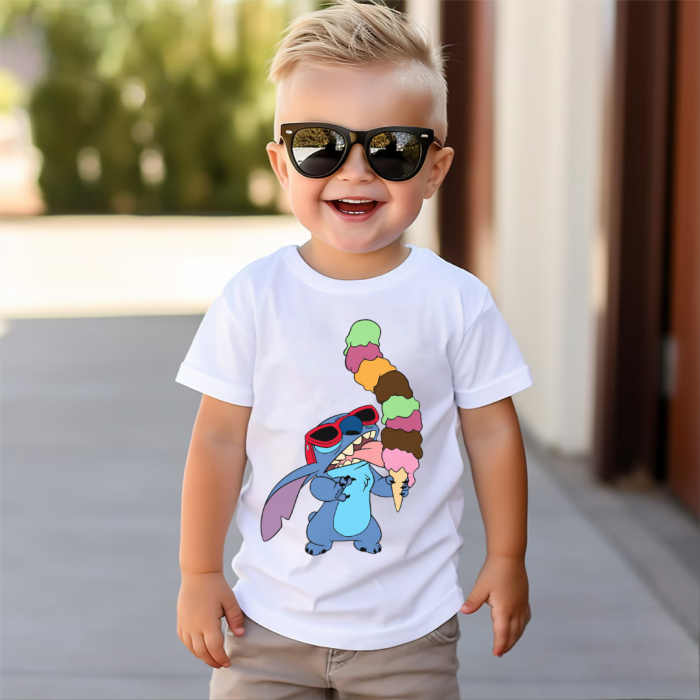 Tricou Copil Alb Stitch Icecream [2]