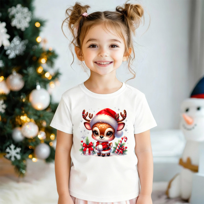 Tricou copil alb Renul magic de Craciun [1]