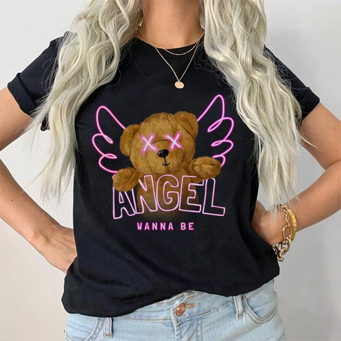 Tricou Dama Negru Wanna Be Angel [1]