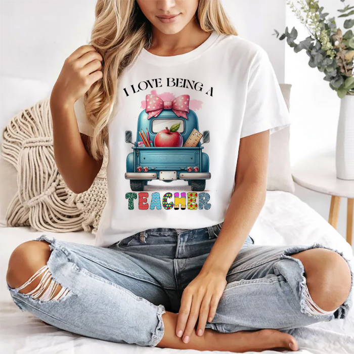 Tricou Dama Alb I love being a teacher [1]